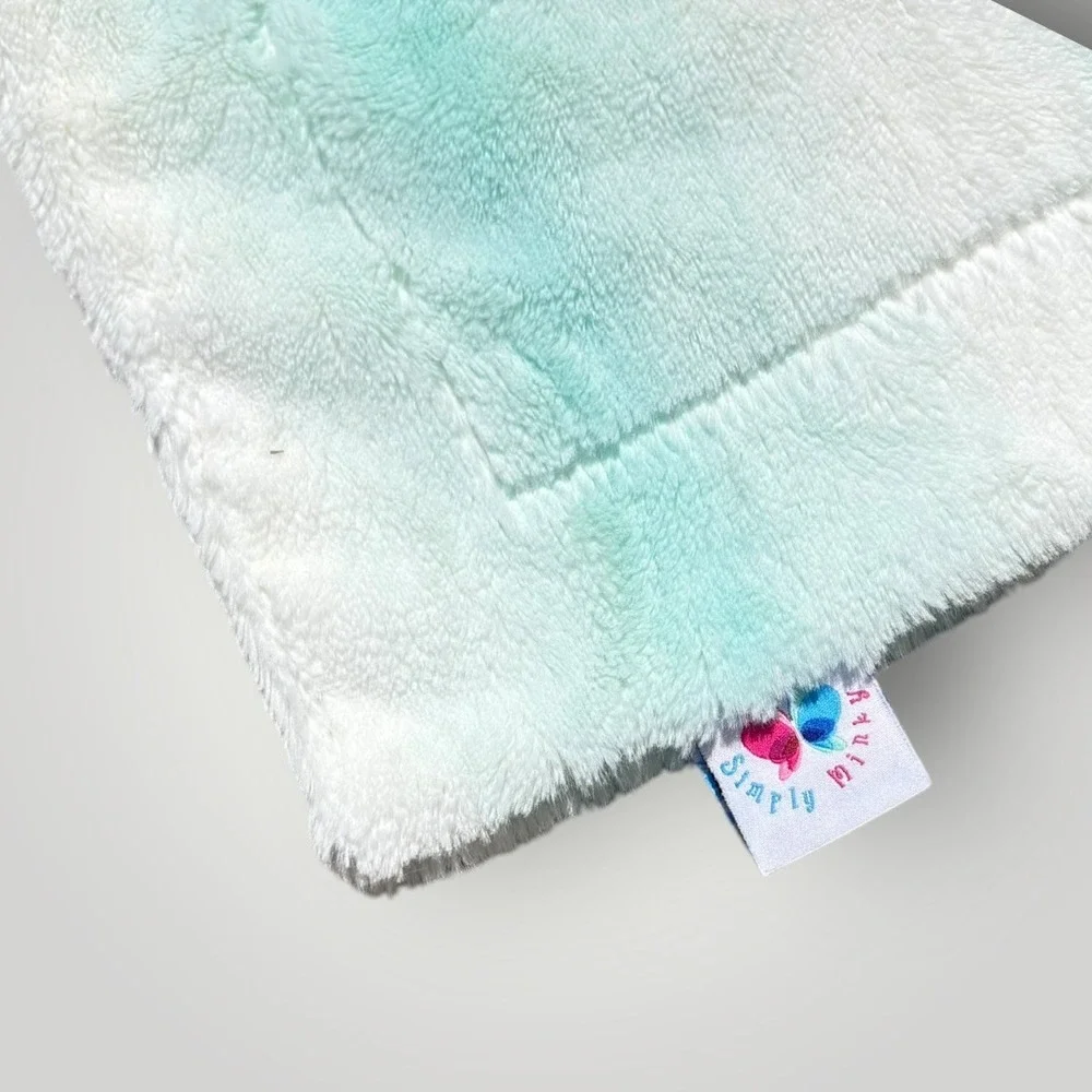 Simply Minky Plush Throw Blanket White Teal Blue Tie Dye Soft Cozy 60x46 USA